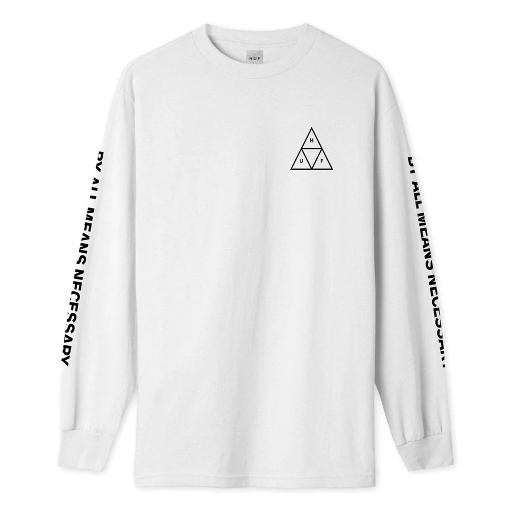 HUF White Long Sleeve Men's Shirt